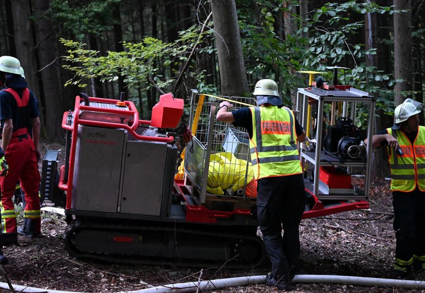 Angenommener Waldbrand bei der Katastrophenschutzübung